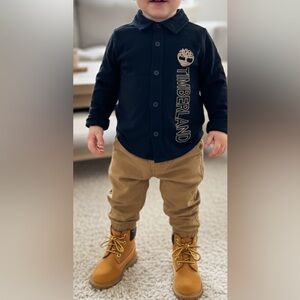 Timberland Black Shirt with Gold Accents